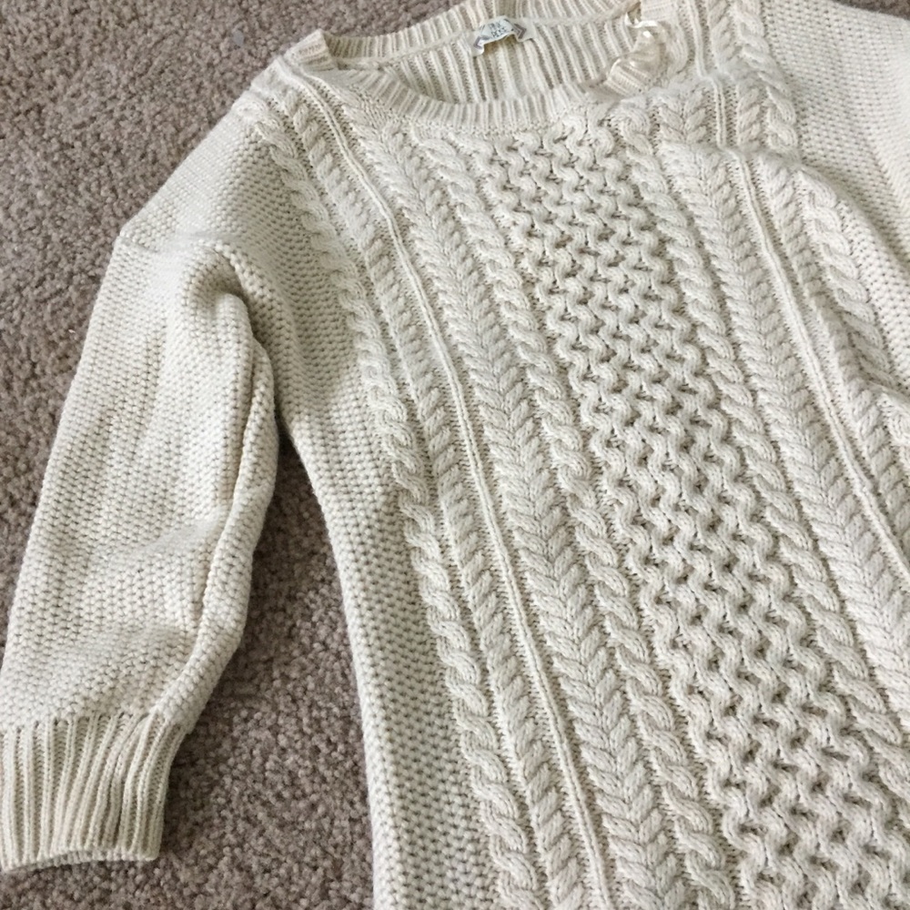 Cream Juniors Sweater Dress L